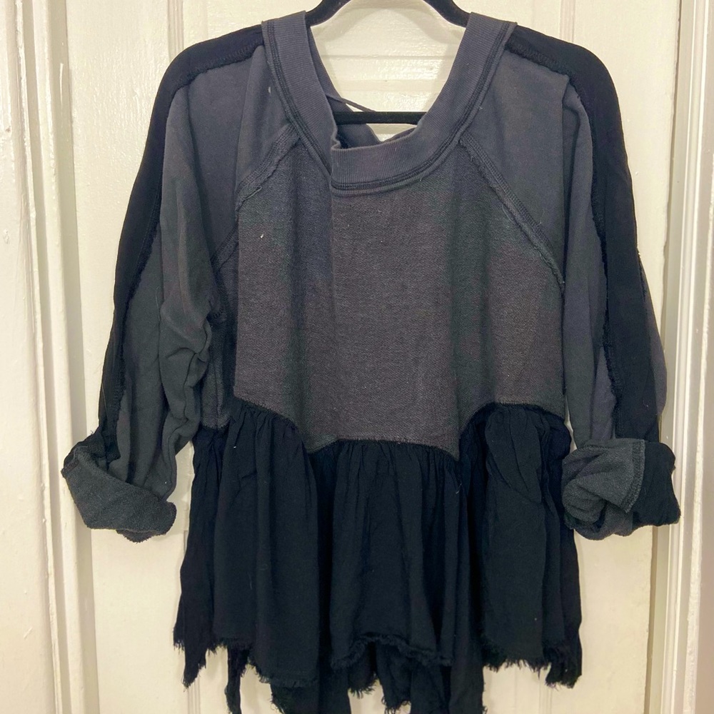 Free People Pullover with Raw Edge Detail